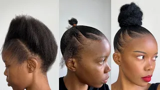 how to do a bun on short natural hair beginner friendly 4c hairstyle for short hair