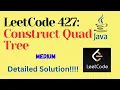 LeetCode 427 Construct Quad Tree MEDIUM JAVA Detailed Solution