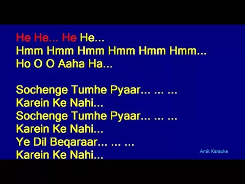 Download MP3 Sochenge Tumhe Pyar - Kumar Sanu Hindi Full Karaoke with Lyrics