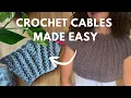 Crochet Cable Stitch Tutorial Increases Decreases No Holes