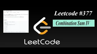 Combination Sum4 - LeetCode 377 Code Explanation Bottom Up Approach Python Dynamic Programming