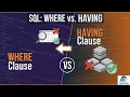 Differences between where and having clause Interview Question SQL