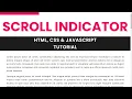 Scroll Indicator With Javascript No Plugin Required