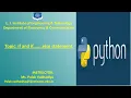 SESSION 04 PYTHON PROGRAMMING SEM 5 EC if and if else statement
