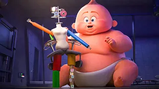incredibles 2 all movie clips baby jack jack superpowers 2018 