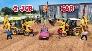 2 JCB vs CAR🔥| Ripping Off a Car With Two JCB | दो जेसीबी गाड़ी की क्या हालत कर पाएंगे?
