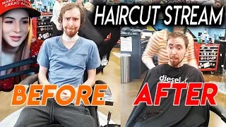 Asmongold Gets a Haircut | IRL Stream ft. Pink Sparkles