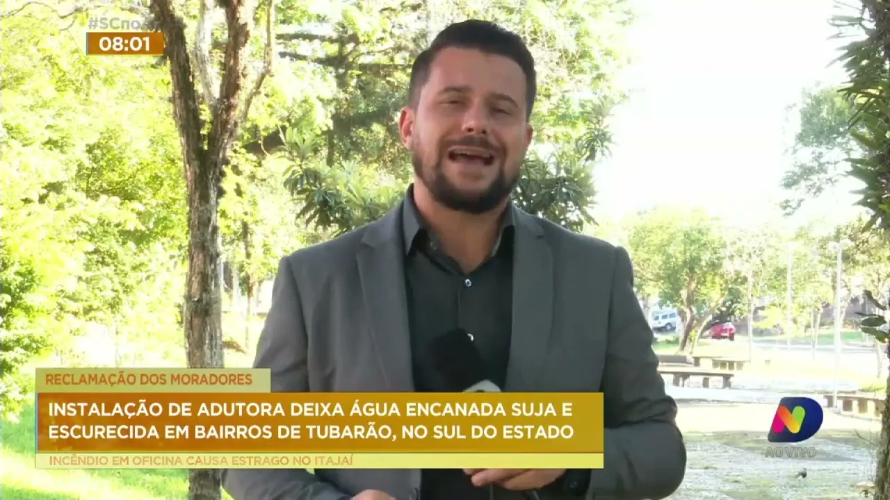 Instalação de adutora deixa água encanada suja e escura em bairros de tubarão, no sul de SC