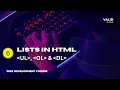 HTML Tutorial Lists Web Development Lesson