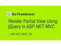 Render Partial View Using jQuery in ASP NET C