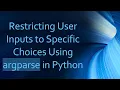 Restricting User Inputs to Specific Choices Using argparse in Python