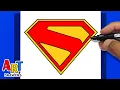 How to DRAW SUPERMAN LOGO Step By Step TUTORIAL