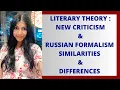 Russian Formalism and New Criticism Similarities Differences between New Criticism Formalism