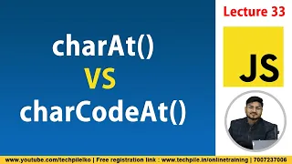 charat and charcodeat in javascript difference between charat and charcodeat Lecture 33