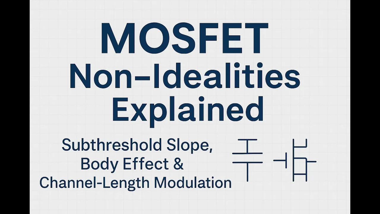 MOSFET Non-Idealities Explained: Subthreshold Slope, Body Effect & Channel-Length Modulation