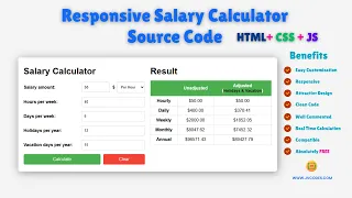How to Create a Responsive Salary Calculator Using HTML CSS JavaScript Source Code