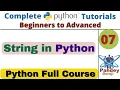 07 String in python data analyst course playlist python course for beginners python tutorial DS DA