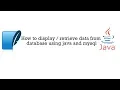 Data from MySQL Database with Java A Comprehensive Guide