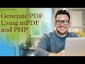 Generate PDF Using mPDF and PHP Create PDF File From HTML Using PHP Generate PDF PHP Source Code