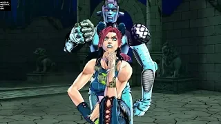Personajes de Jojo s haciendo diferentes poses con Reggaeton de fondo