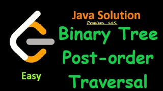 Leetcode 145 Binary Tree PostOrder Traversal Easy Java Solution