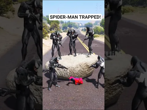 😱 SPIDER-MAN TRAPPED UNDER ROCK! Venom Attacks – Hulk Arrives to Save Him! 😳 | GTA 5 #shorts
