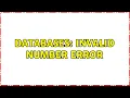 Databases Invalid number error