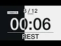 6 Minute Tabata Timer 12 Rounds 20 Seconds Work 10 Seconds Rest Bone Black Home Gym Workout