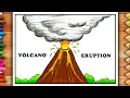 Easy Volcano Eruption Drawing Volcano Diagram Volcano Drawing Volcanic Eruption Diagram