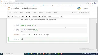 Extract all odd numbers from arr with values 0-10 Python Tutorial For Beginners