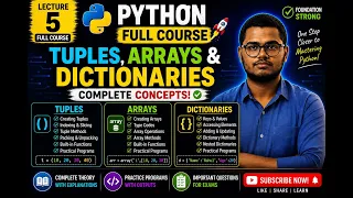 Python Programming Course Tuples Arrays and Dictionaries Complete Tutorial For Beginners