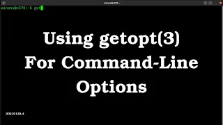 Command-line option parsing with getopt 3