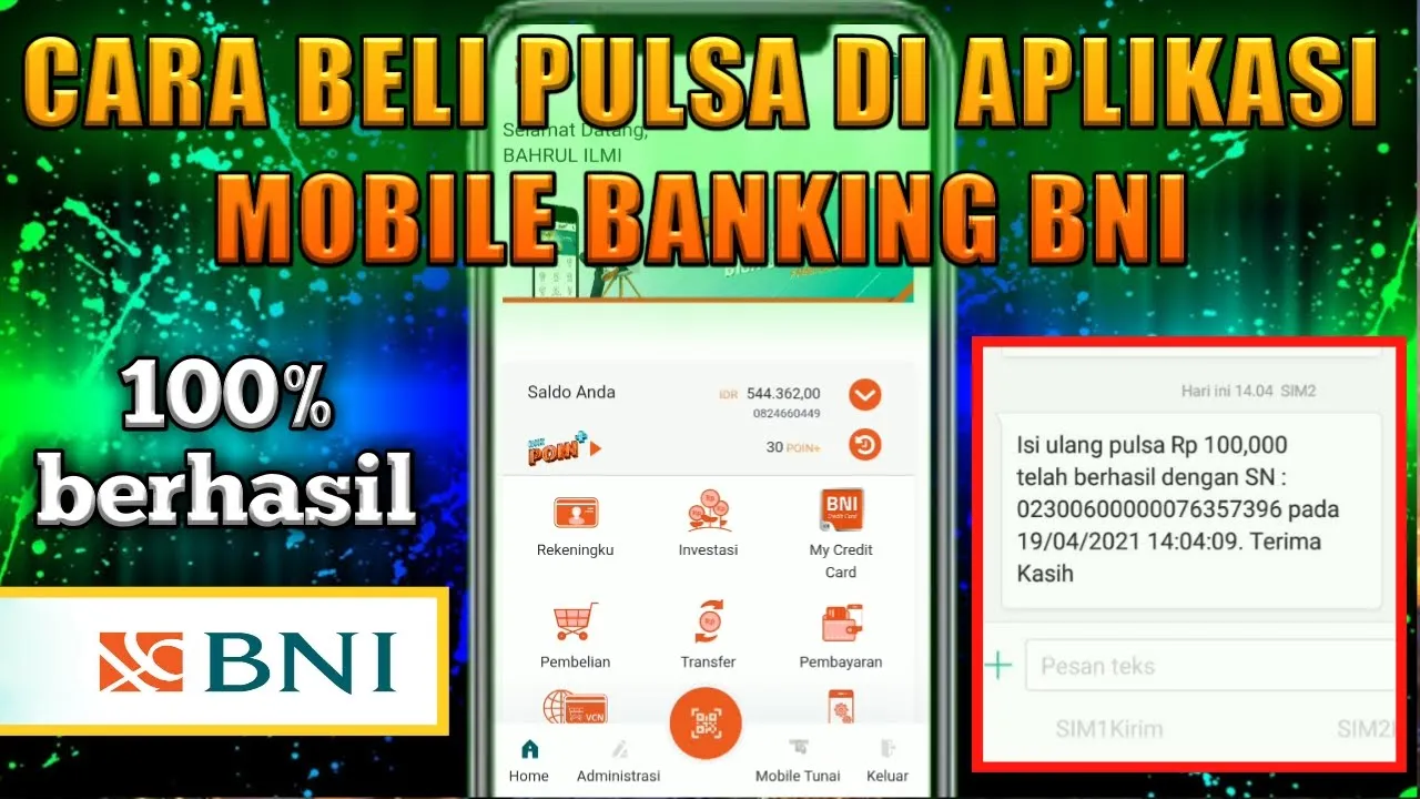 Gk Ada Biaya Admin! Cara Beli Pulsa Lewat BNI Mobile Banking