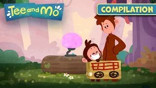 All Aboard Tee's Cardboard Car! 🚗 Tee and Mo 🐒 COMPILATION 🙈 15+ MINUTES