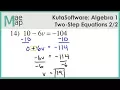 KutaSoftware Algebra 1 - Two-Step Equations Part 2