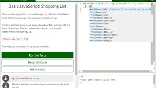 Basic JavaScript Shopping List free code camp Dani
