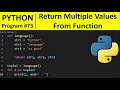 Python Program - Return Multiple Values From a Function in Python