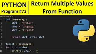 Python Program - Return Multiple Values From a Function in Python