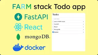 Demo FARM stack Todo app FastAPI React MongoDB and Docker