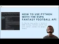 How to Use Python with the ESPN Fantasy API
