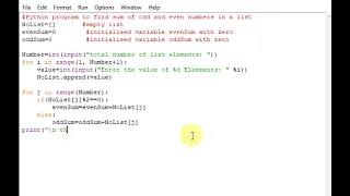 Python program to find sum of odd and even numbers in a list