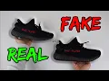 REAL VS FAKE ADIDAS YEEZY 350 V2 BRED COMPARISON