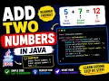 Add Two Numbers in Java User Input Scanner Explained