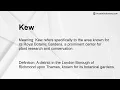 Kew Meaning