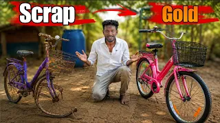  Cycle Restoration | Scrap To Gold [part-8]💯 பழைய இரும்பு கடை சைக்கிளை புதுசா மாற்றினோம்..! Sathish 