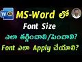Increase Decrease Font Size Option in Telugu MS WORD By K Ramesh