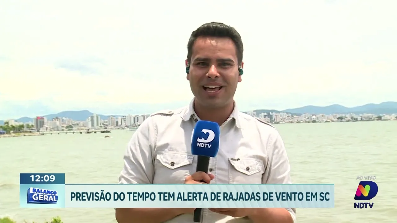 Previsão do tempo tem alerta de rajadas de vento em Santa Catarina