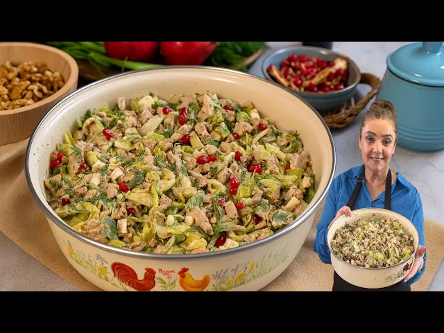 🥗ქათმის სალათი ნიგვზით და ბროწეულით I Chicken Walnut Salad with Pomegranate 🥬 /Apolines cuisine