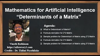 Machine Learning Tutorial Python Mathematics 7 Determinants of a Matrix