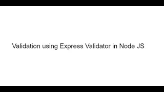 Express-Validator in NodeJS